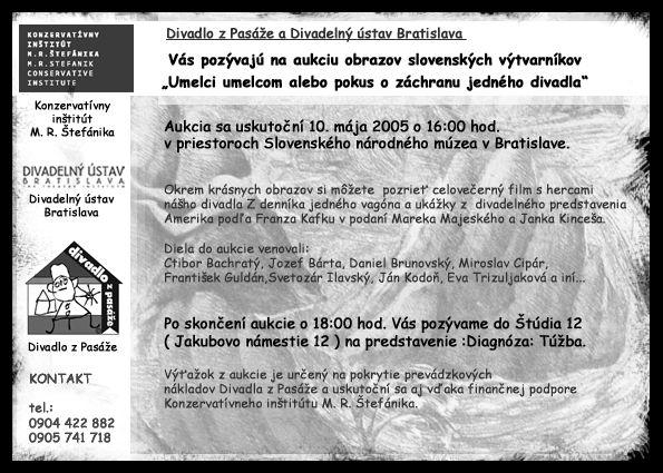 Aukcia pre Divadlo z pasáže Aukcia pre Divadlo z pasáže