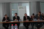 Left-to-right: Markus Ferber (MEP), Matthew Sinclair (Research Director at the TaxPayers Alliance), Timothy Kirkhope (MEP) and Paulo Casaca (MEP)